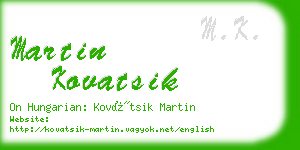 martin kovatsik business card